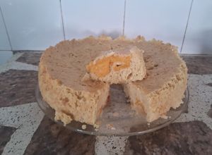 Una foto de Budín húmedo de duraznos y cebada