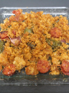 Una foto de Migas con chorizo y pimientos de Padrón
