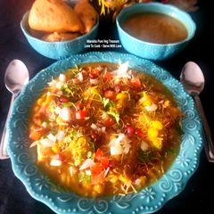 A picture of Ragda Samosa Chaat - Potluck Party Snacks - My First Dish of New Year 2026.