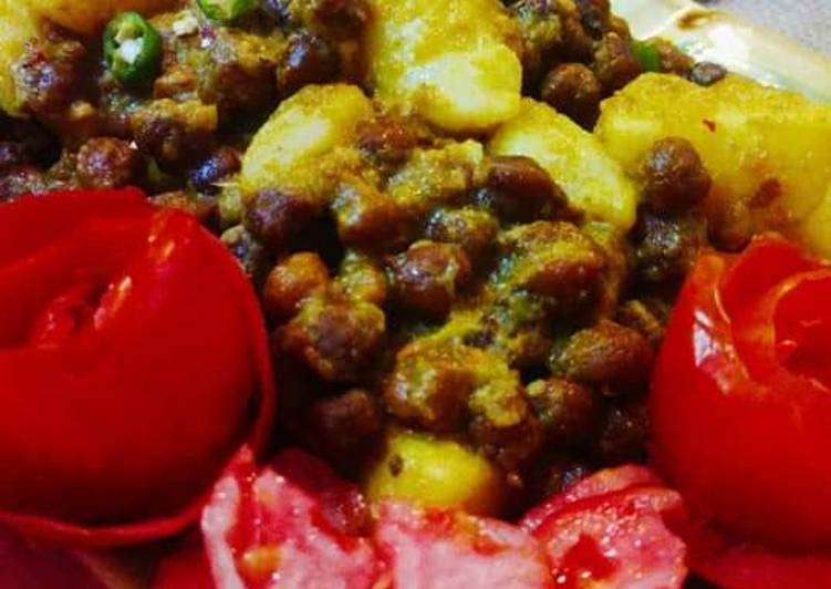 Recipe of Quick Kaly Chany ki Chaat Black Chickpea Chaat