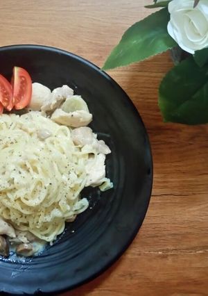 Foto resep Spaghetti chicken stroganoff