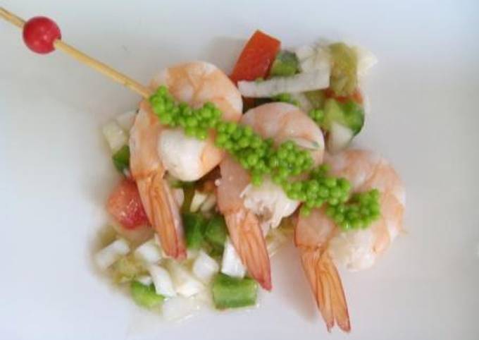 Foto principal de Aguja de langostinos con perlas de wasabi