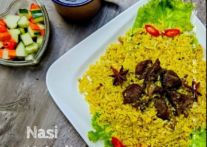 Ini dia! Resep  buat Nasi Kebuli Kambing (Simpel dengan Magicom) dijamin enak