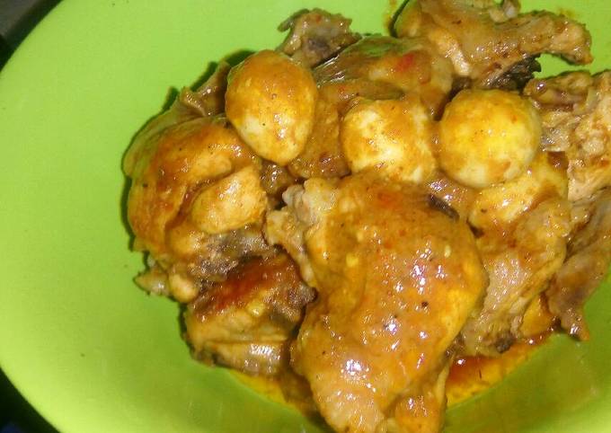 Rendang Ayam Telor Puyuh Mudah