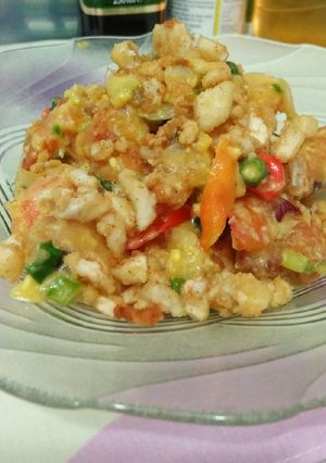 Foto resep Udang goreng saos telur asin