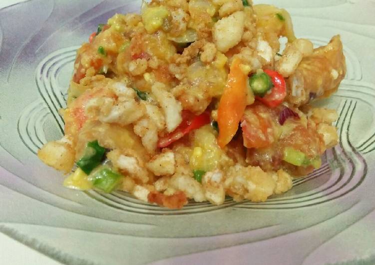 Resep: Udang goreng saos telur asin yang Renyah