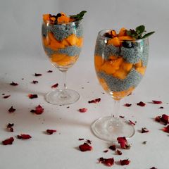 A picture of Mango chia pudding.
