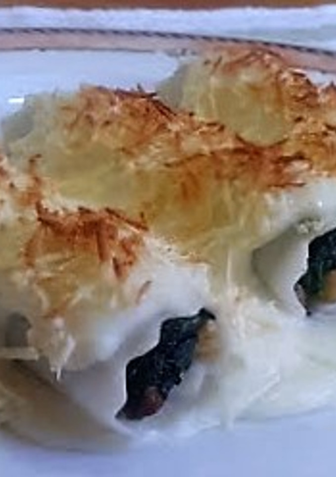 Una foto de Canelones de espinacas