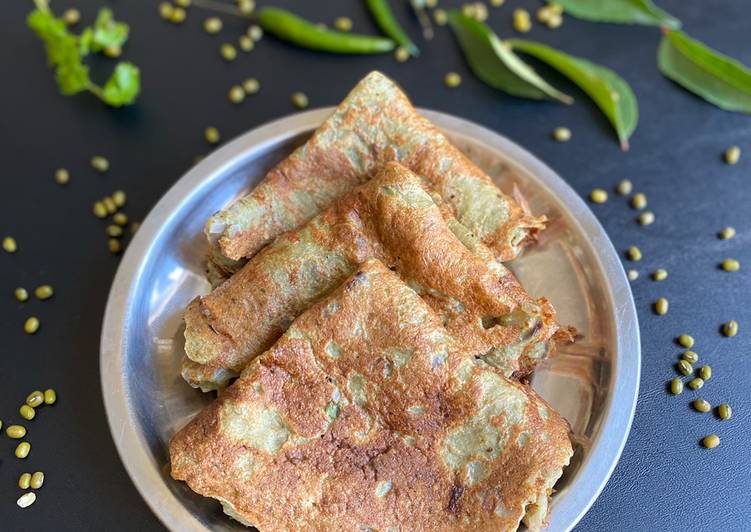 Homemade Moong dal dosa