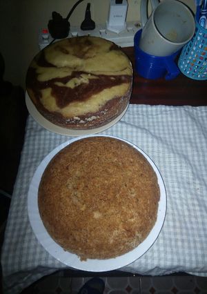 A picture of Banana and zebra cake.
