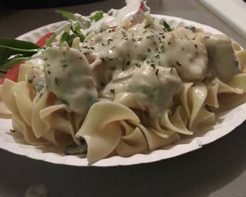 Fresh, Serving Recipe Homemade chicken alfredo Delicious Nutritious