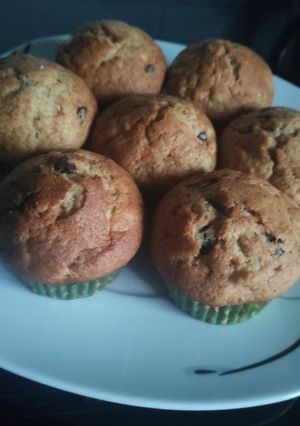 Foto principal de Magdalenas de plátano y pepitas de chocolate