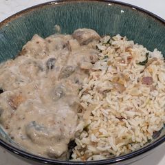 Creamy Mushroom with Herb Rice A picture of Creamy Mushroom with Herb Rice.