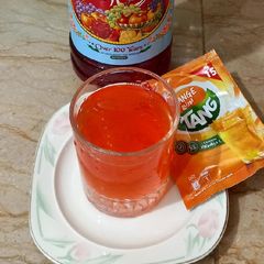 Rooh afza with orange 🍊 tang A picture of Rooh afza with orange 🍊 tang.