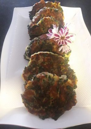 Una foto de Tortitas de Espinaca con Queso a lo Carmelita