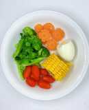Trứng luộc + rau củ hấp: Giảm cân - bữa sáng- eat clean (257cal)