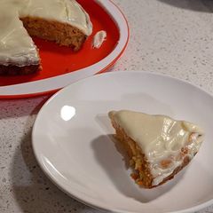 Eggless carrot cake (with whole-wheat flour) A picture of Eggless carrot cake (with whole-wheat flour).