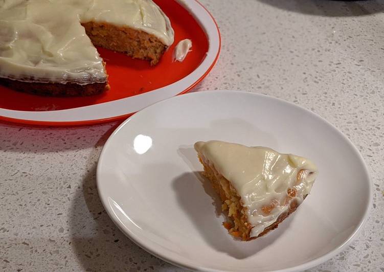 Eggless carrot cake (with whole-wheat flour)