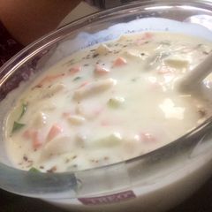 Mix veg and mix fruit raita A picture of Mix veg and mix fruit raita.