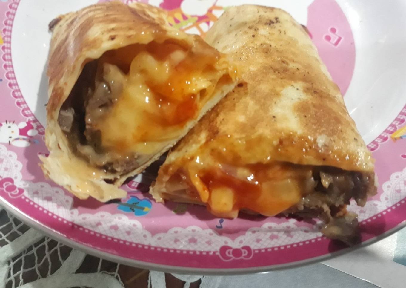 Kebab isi patty burger sapi homemade