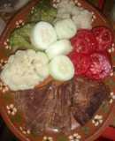 Bistec de res con vegetales