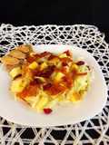 Ensalada de repollo templado y jamón deshidratado (col)