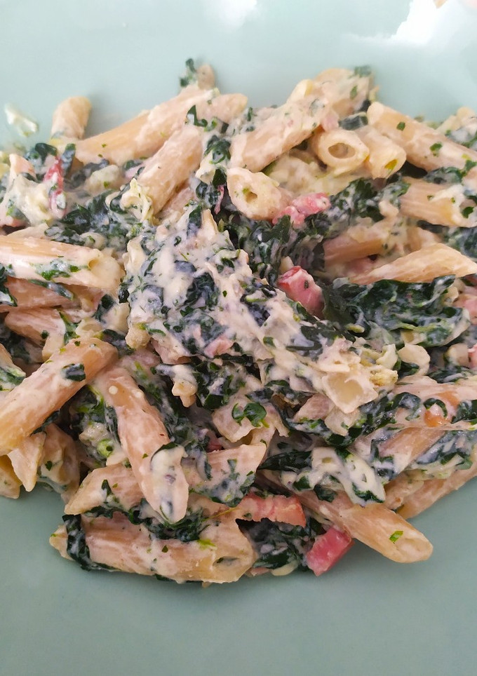 Una foto de Pasta con ricota y espinacas