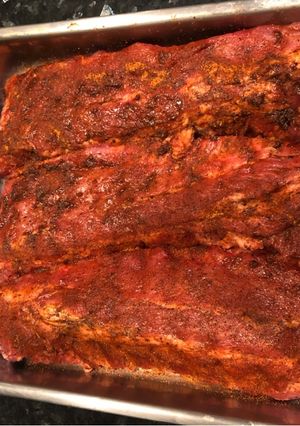 A picture of Baked baby back ribs.