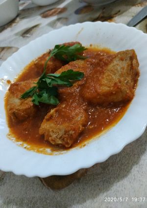 صورة لوصفة اسپادون بصلصة الطماطم 🐟🍅