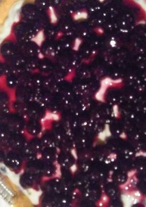 A picture of Blueberry Cream Cheese Pie.