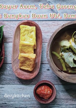 Foto resep 480. Sayur Asem Tahu Rebus & Goreng + Sambal Terasi