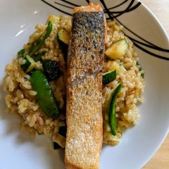 A picture of Salmon risotto.