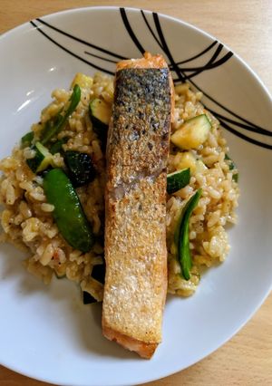 A picture of Salmon risotto.