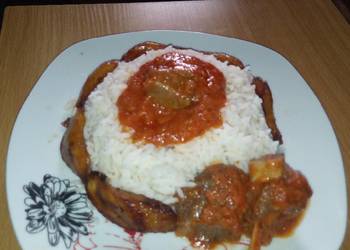 How to Prepare Appetizing White riceGoat meat stew and Dodo