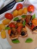 Crostini with Eggplant and Cherry Tomatoes