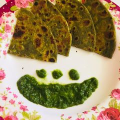 A picture of Spinach paratha# Dinner#palakMealplanchallenge.