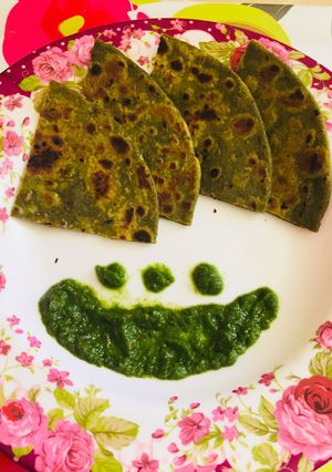 A picture of Spinach paratha# Dinner#palakMealplanchallenge.