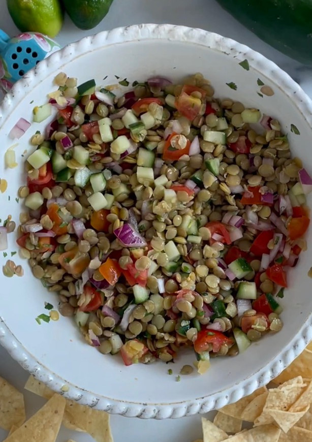 Una foto de Ceviche de lentejas