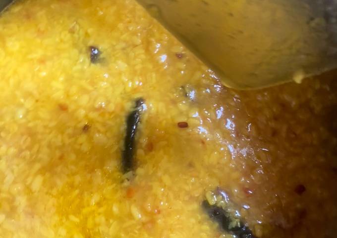 Moong dal with fish head