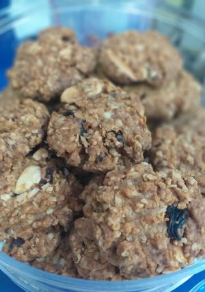 Foto resep Oatmel almond raisin cookies