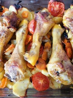 Una foto de Asado de muslitos de pollo