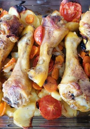Una foto de Asado de muslitos de pollo