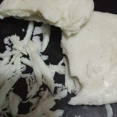 A picture of Homemade mozzarella cheese 🧀.