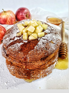Una foto de Pancakes veganos de manzana