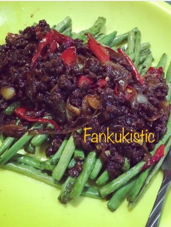 Langkah Gampang Membikin Resep  Baby Buncis with Tumis daging sapi cincang yang Sempurna, Bikin Ketagihan