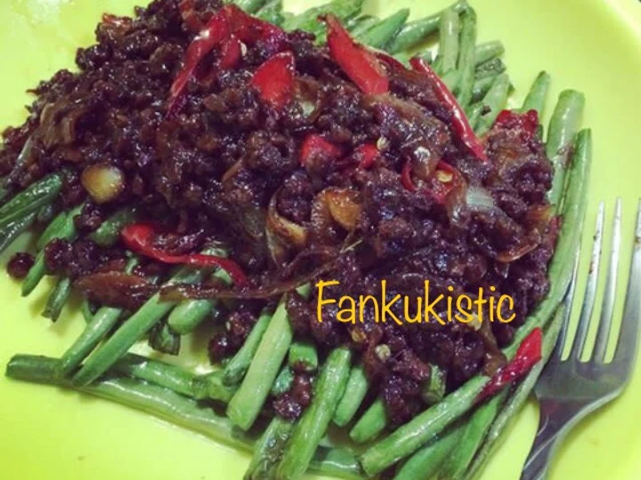 Langkah Gampang Membikin Resep  Baby Buncis with Tumis daging sapi cincang yang Sempurna, Bikin Ketagihan