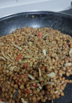 Una foto de 🥣 Lentejas con champiñones