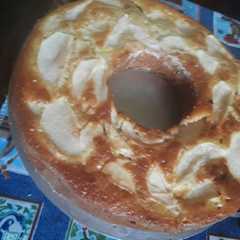 Una foto de Bizcochuelo (tarta) de manzanas verdes