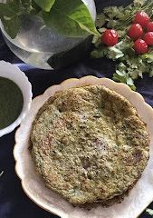 A picture of Green moong dal cheela.