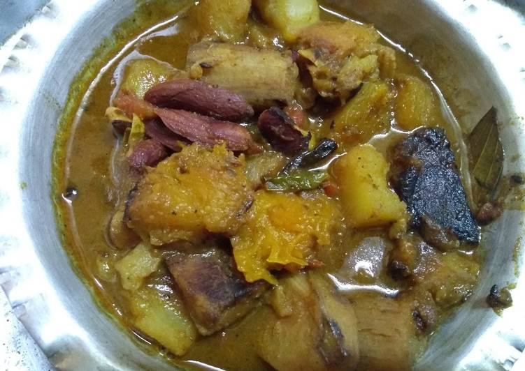 Recipe of Perfect Mix veg jackfruit seed curry